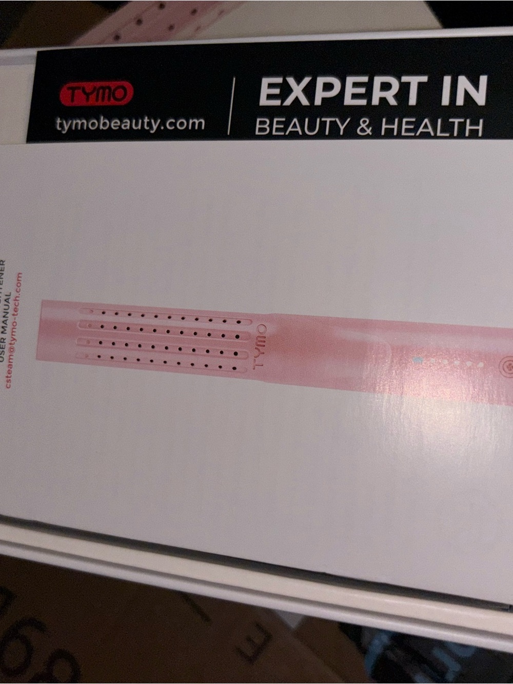 TYMO Pink Hair Straightening Brush - Sleek Styler for Smooth Hair